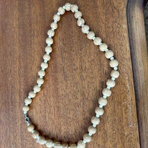 Vintage wood bead necklace.  18”.